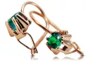 Earrings Vintage craft Emerald Original Vintage 14K Rose Gold vec053r